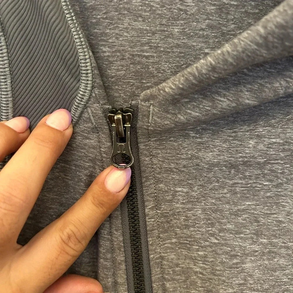 ! LULULEMON Bhakti Yoga Jacket Grey Heathered Slate Double Zip High Coll… - Picture 6 of 9